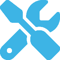 Screwdriver and wrench stylized icon representing the the maintenance included with San Diego property management services